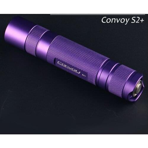 Convoy S2+ Violet Cree XML2 U2-1A EDC LED Flashlight,Torch,Lantern for Self Defense,camping by 18650 Battery