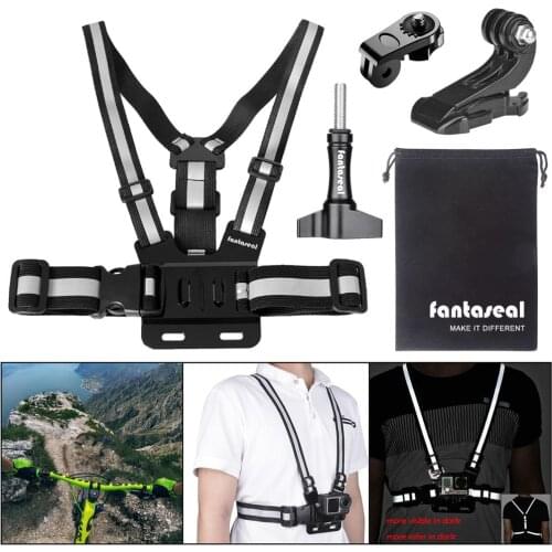 Reflective Strip Sports-wear Chest Mount Harness Holder Kit w/ Adjustable Elastic Strap For DJI OSMO Action Camera Accessories