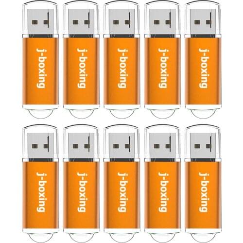 J-boxing 10PCS USB Flash Drive Bulk 64MB 128MB 256MB 512MB Small Cacapity Thumb Drive Jump Drive Memory Stick Pen Drives Orange