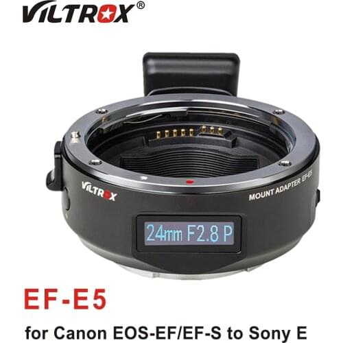 Viltrox EF-E5 Auto Focus Smart Lens Adapter OLED Display Full Frame for Canon EOS EF EF-S Lens to Sony E Mount Camera A9 A7II