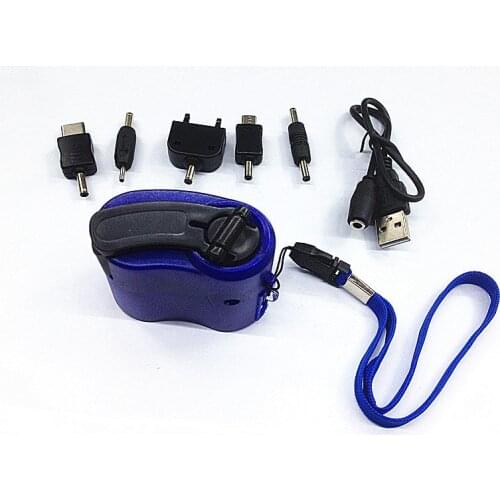 SURVIVAL DYNAMO HAND CRANK EMERGENCY USB CELLPHONE CHARGER WITH RED LED