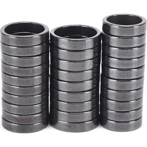 Health Care Black 6/8/10 Cool Magnetic Hematite Stone Therapy Women Magnet Hematite Ring Mens Jewelry Weight Loss Ring