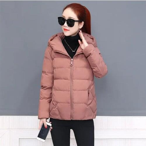 2021 New Short Female Coat Jacket Fashion Autumn/Winter Jacket Women Parka Oversize Loose Wild Hooded Womens Clothing Parkas