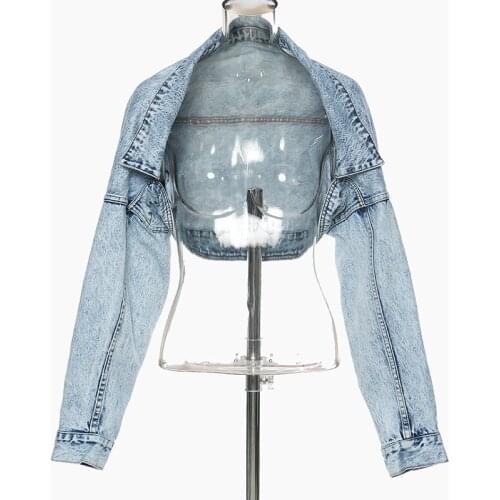 Women Crop Denim Jacket Spring Autumn Casual Jaqueta Jeans Jacket Coat
