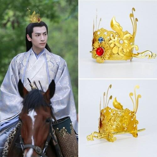 Golden silver prince hair crown accessories halloween cosplay swordsman kight cosplay headwear tv play movie headdress