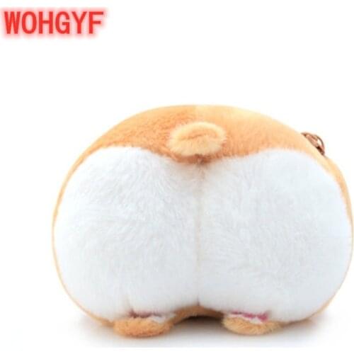 1pc 13cm*11cm Plush Cute Corgi Buttocks Coin Bag Sexy Corgi Bottom Coin Plush Purse Animals Wallet Gift For Kids & Girls