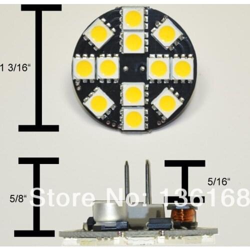 10 Pieces Free Shipping White/Warm White G4 12 SMD LED Bulb Back Pin 10-30V For RV Boat Trailer Camper 12V / 24V JC10