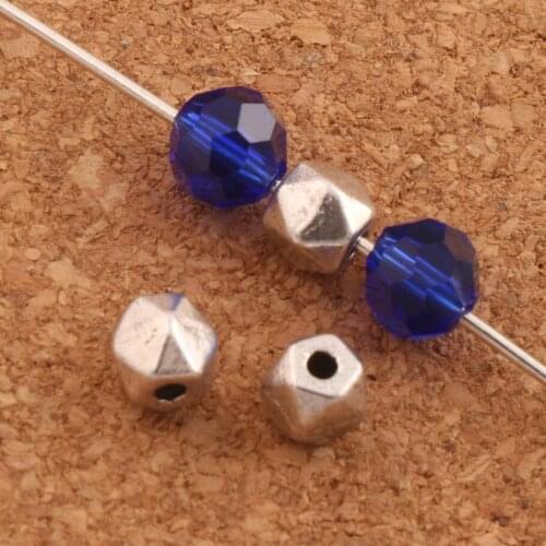 150pcs Zinc Alloy Faceted Beads Metal Bead L534 4.6x5.1mm Jewelry DIY