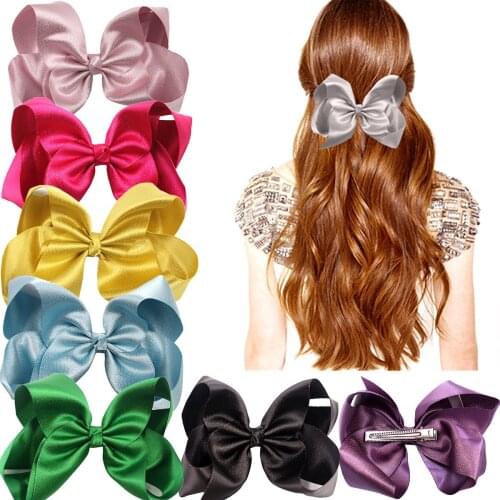 20Pcs 6 Inch Glitter Grosgrain Ribbon Baby Girls Hair Bows Alligator Clips for Girls Infants Toddlers Hair Clips Kids Barrettes