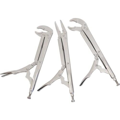 3 Pcs 12 Inch Extended Long Reach Locking Vise-Grip Pliers Straight 45 Degree 80 Degree Locking Pliers