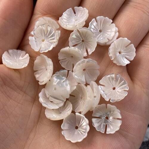 5Pcs Natural Shell Beads Accessories Flower-shaped White Loose Shell For Jewelry Making DIY Bracelet Earring Accessory