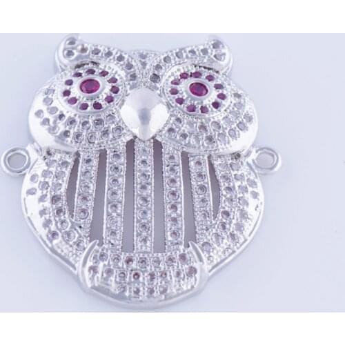 5 pieces Jewelry Vintage Zircon Owl Charms For Jewelry Making Wholesale Copper Micro Pave Animal Charms Jewelry Accessories