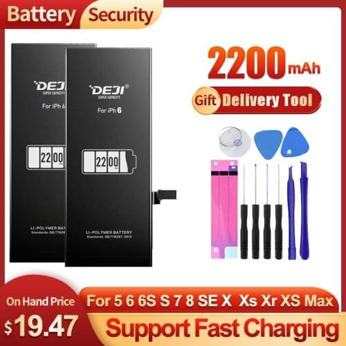 DEJI Battery For iPhone 6 6G With Free Tools Kit High Capacity 2200mAh Batteries Replacement Good Quality Original Lithium