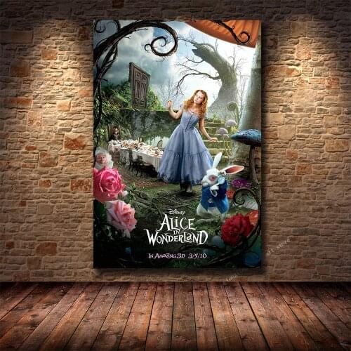 Disney Popular Animation Movie Alice in Wonderland HD Print Poster Canvas Painting Living Room Bedroom Decoration Painting