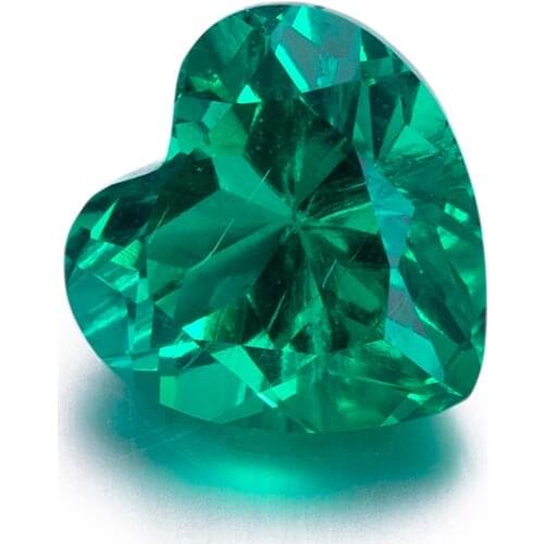 Hydrothermal Lab Emerald Gems Colombia Heart Shape