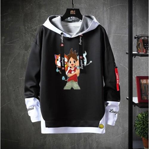 Game anime Youkai Watch Hooded cosplay cartoon Teenagers Costume coat Unisex Fake Two-Piece Hoodies Sweatshirt Casual jacket