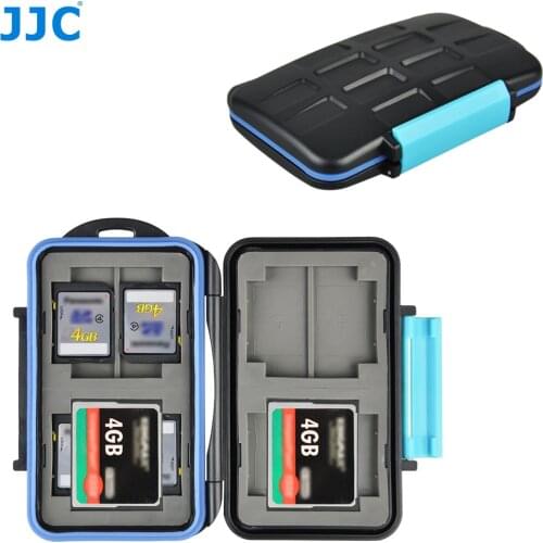 JJC Waterproof Memory Card Case Holder Storage Organizer for 4 CF 8 SD SDHC SDXC Cards Box for Canon Nikon Sony Fuji DSLR Camera