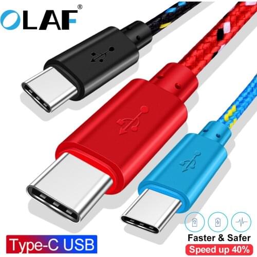 OLAF Type C Cable Nylon Braided USB 1M 2M 3M Data Sync Fast Charging For Samsung S9 S10 Xiaomi mi9 mi8 USB C Type C Cable