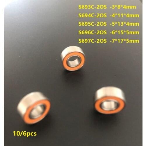 6/10pcs S693C-2OS S694C-2OS S695C-2OS S696C-2OS S697C-2OS ABEC-7 Stainless Steel hybrid Si3N4 ceramic ball bearings fishing reel