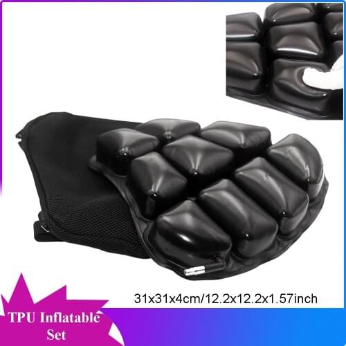 Motorcycle Seat Cushion Bag Cover Set Breathable Mesh Inflatable Decompression Air Pad Cushion For Suzuki Yamaha ATV