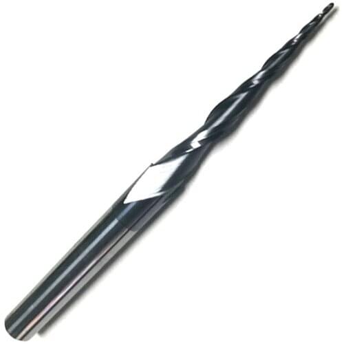 1pc HRC55 R0.5*D8*47*100L*2F Tungsten solid carbide Coated Tapered Ball Nose End Mills taper and cone endmills