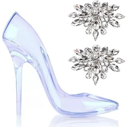 2Pcs Crystal Rhinestones Wedding Party Prom Shoe Clips Buckles Decorations DIY Craft Accessories for Bride Women
