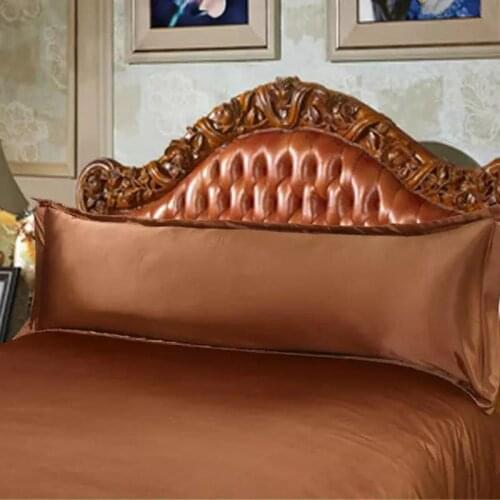 Summer Cool Emulation Silk Satin Body Sleeping Pillow Cover Solid Color Long Pillowcase 120cm 150cm Couple Pillow Case