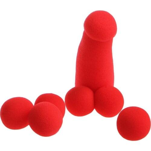 Small Sponge Brother 4Pcs Red Sponge Balls Funny Stage Prop Tricks Toys W30