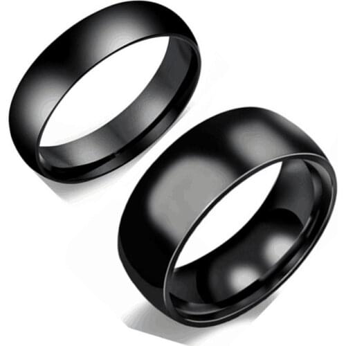 Fashion trend 4/6/8mm arc smooth plain ring stainless steel couple ring mens titanium steel ring gift