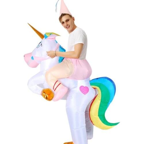 Unicorn Inflatable costume Unisex Adult Riding Horse Halloween cosplay Carnival Christmas Fance Dress men Purim Animal Mascot
