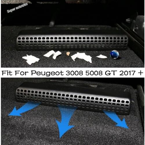 Lapetus Front Seat Bottom Air AC Outlet Vent Anti-plug Cover Plastic Protection Net Kit Fit For Peugeot 3008 3008GT 2017 - 2021