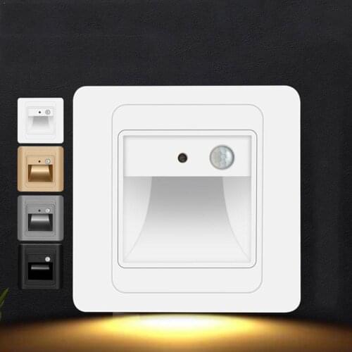Champagne gold Night light foyer Motion Detector Sensor Light kitchen Ladder Lamp light Recessed Wall Stair step Lamp LED S W4P7