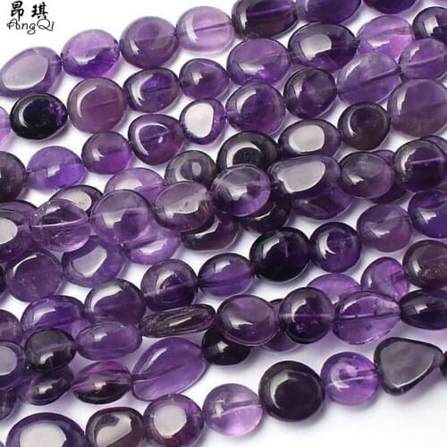 New Natural Stone Irregular Genuine Purple Amethysts Loose Spacer Beads For Jewelry Making DIY Bracelet Necklace 15 inches 7-9mm