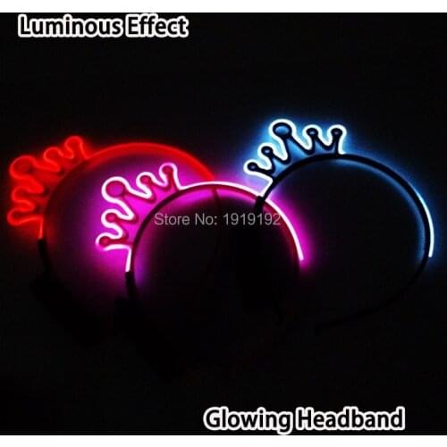 New Style LED Headband Novelty Holiday Light Party EL Glowing Flashing Head Decoration For Glow Party Supplies By 1.5V Driver