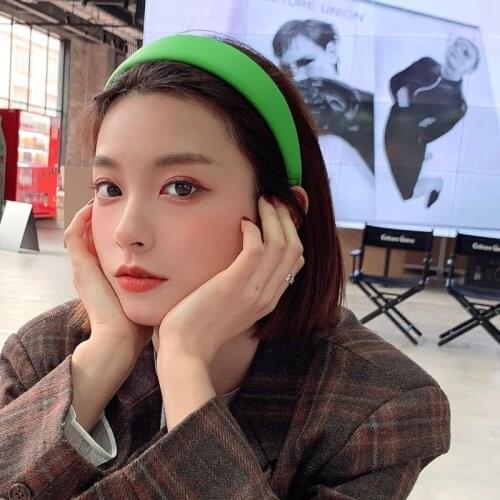 Korean New Solid Color Headband PU Leather Hairbands Women Simple Hair Accessories Hair Bezel Girls Fashion Wild Wide Head Hoop