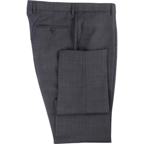 2020 Men Fashion Grey Glen Check Pants Tailor Made Grey Slim Fit Business Dress Pants Prince of Wales Checkered Dress Pants