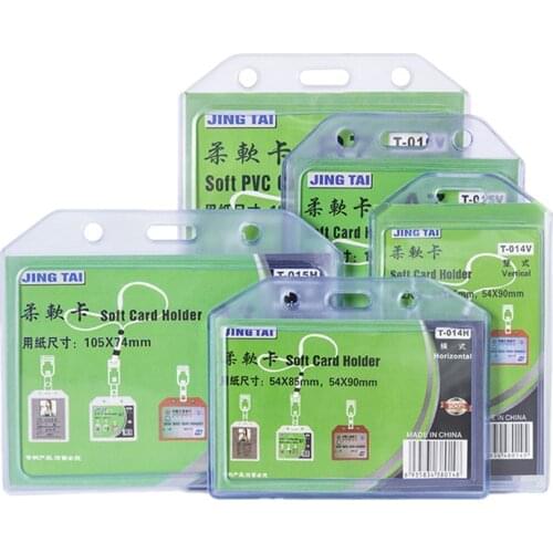 1PC Transparent Plastic Badge Card Case Holder Clears ID Card Cover Bag Case Badge Holder Pass Badge Card Case Accessories