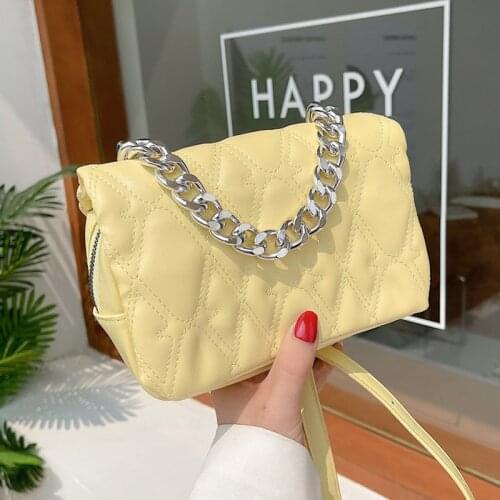 Luxury Designer Handbag Women 2021 Metale Chain Shoulder Bag Satchel Style Small Crossbody Bags For Women Zipper Square Clutches