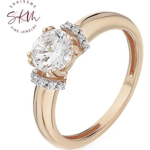 SKM 14k 18k rose gold rings for women moissanite rings wedding rings designer Promise Luxury Fine Jewelry