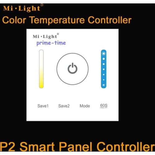 Mi.Light P2 Wal Mounted Touch Panel Smart Panel LED Color Temperature CCT Controller DC12 DC24V 5A/CH for Dual White Strip Light