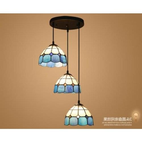 Mediterranean European Garden Art Tiffany Lamp Bedroom Balcony Study Lamp Restaurant luminaire suspendu