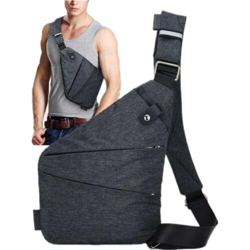 Brand Men Travel Business Fino Bag Burglarproof Shoulder Bag Holster Anti Theft Security Strap Digital Storage Chest Bags