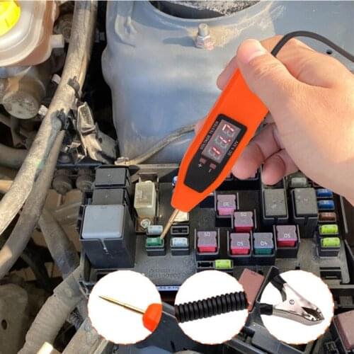 LED Car Test Pencil Light Digital LCD Portable Extended Spring Wire Vehicle Circuit Low Voltage-Light Tester Sharp Probe