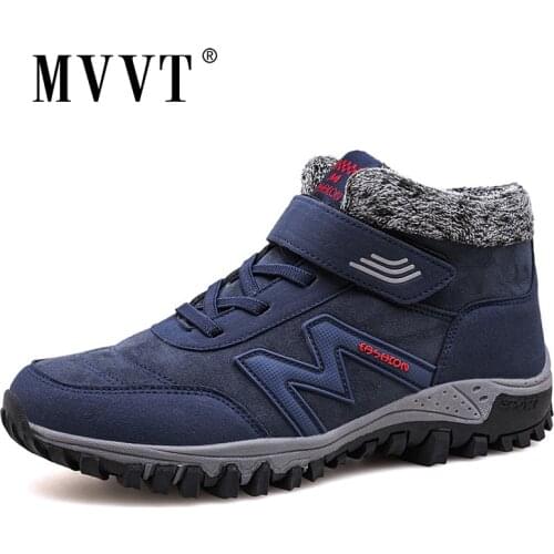 Unisex Warm Winter Men Boots Platfrom Suede Leather Boots Men Outdoor Shoes Waterproof Women Snow Boots Ankle Hombres Botas