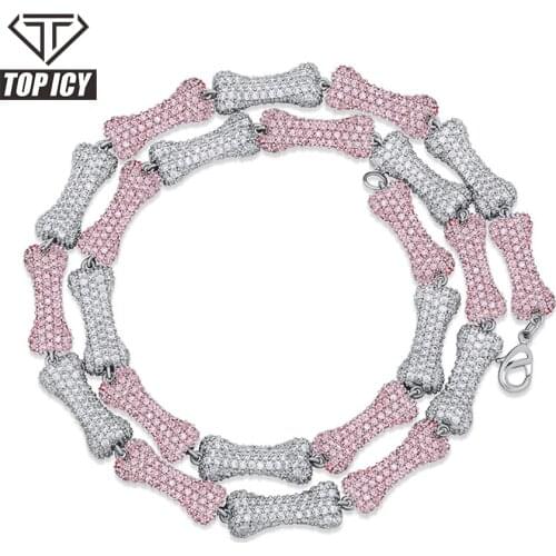 Top quality drop shipping hip hop jewelry iced out bracelet rapper bone shape wholesale CZ stone cuban bracelet for men unique