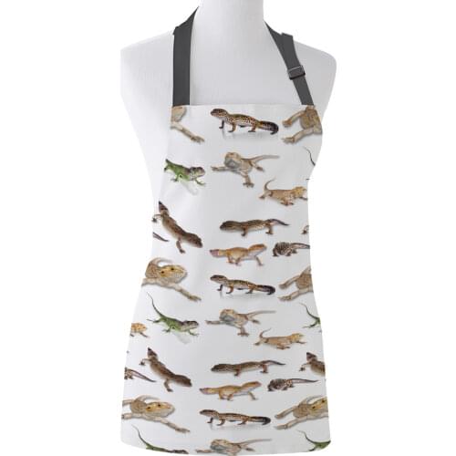 Lizard Reptile Aprons Adjustable Canvas Female Unisex Apron Baking Barbecue Bib