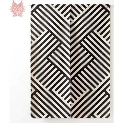 Korean style 85*120cm geometric print cotton linen finished door curtain half-curtain Coffee House decoration SP3385 Free Ship