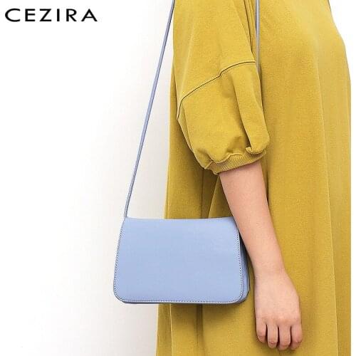 CEZIRA Simple Design PU Vegan Leather Crossbody Bag For Women Fashion Solid Color Small Flap Handbag Girls' Daily Shoulder Purse