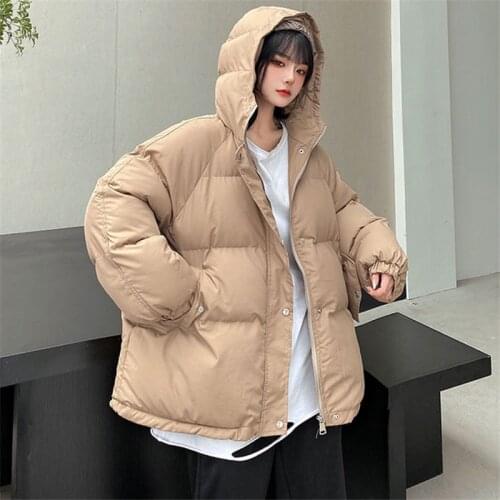 2021 Winter Fashion New Loose Large Size Hooded Long Sleeve I Bread Thickening Warm Cotton Jacket Womens Coat Trend H208