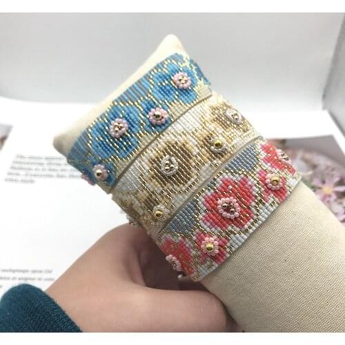 BLUESTAR MIYUKI Bracelet Femme Bracelets Plum blossom Flower Pulseras Mujer Moda Handmade Woven Loom 2021